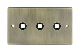 D-DP3-AB 3 Gang Dimmer Plate (No Module) Antique Brass